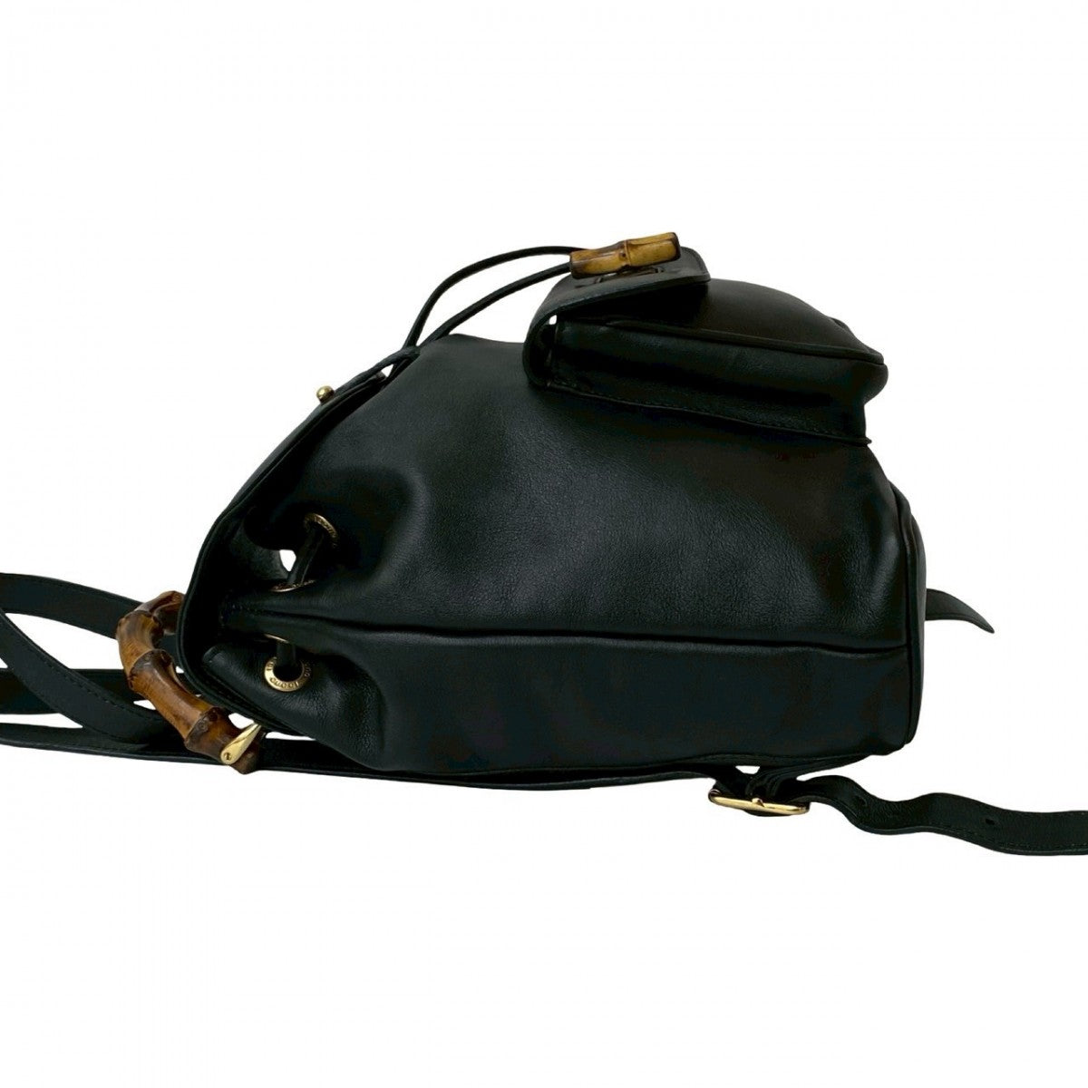 GUCCI Backpack leather black Bamboo