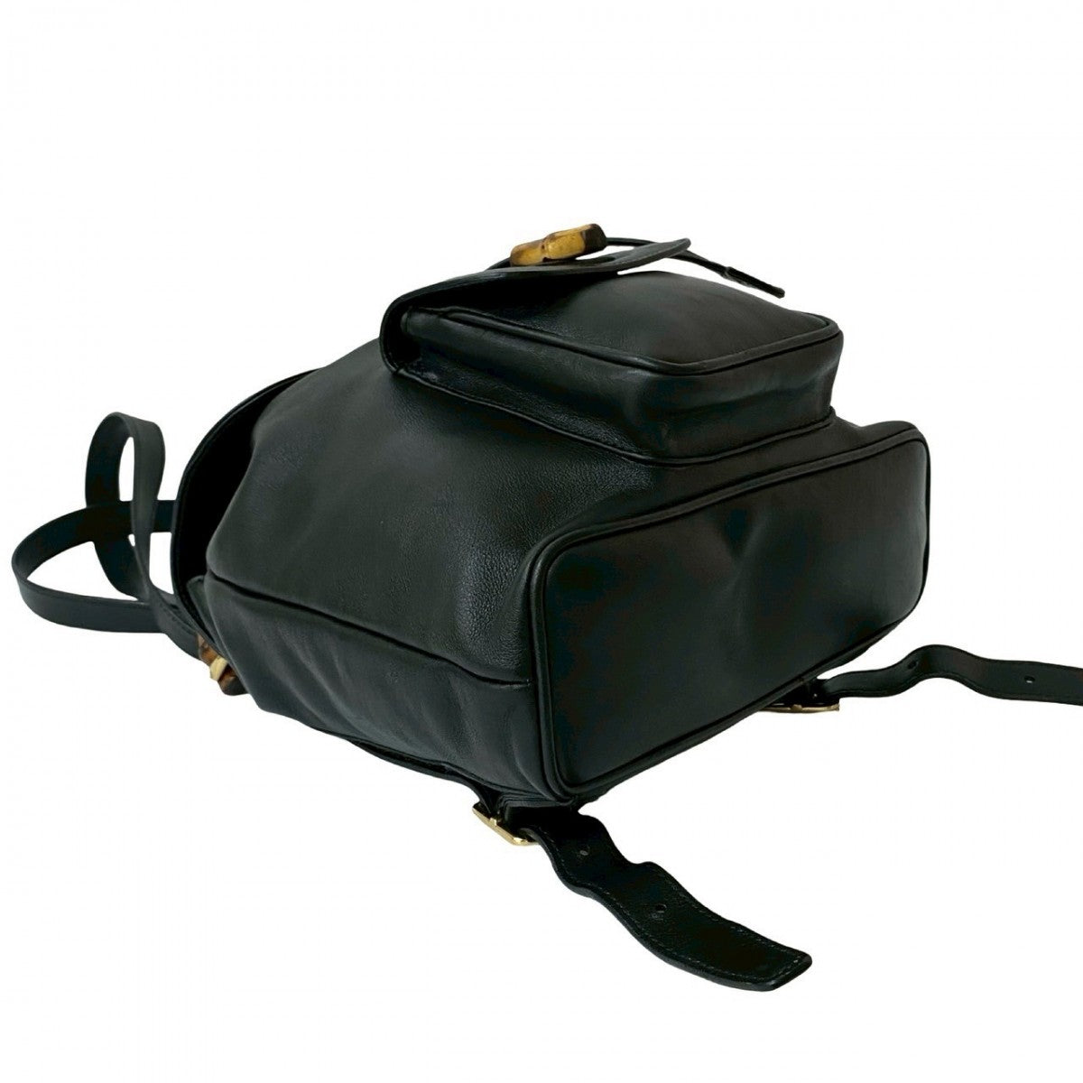 GUCCI Backpack leather black Bamboo