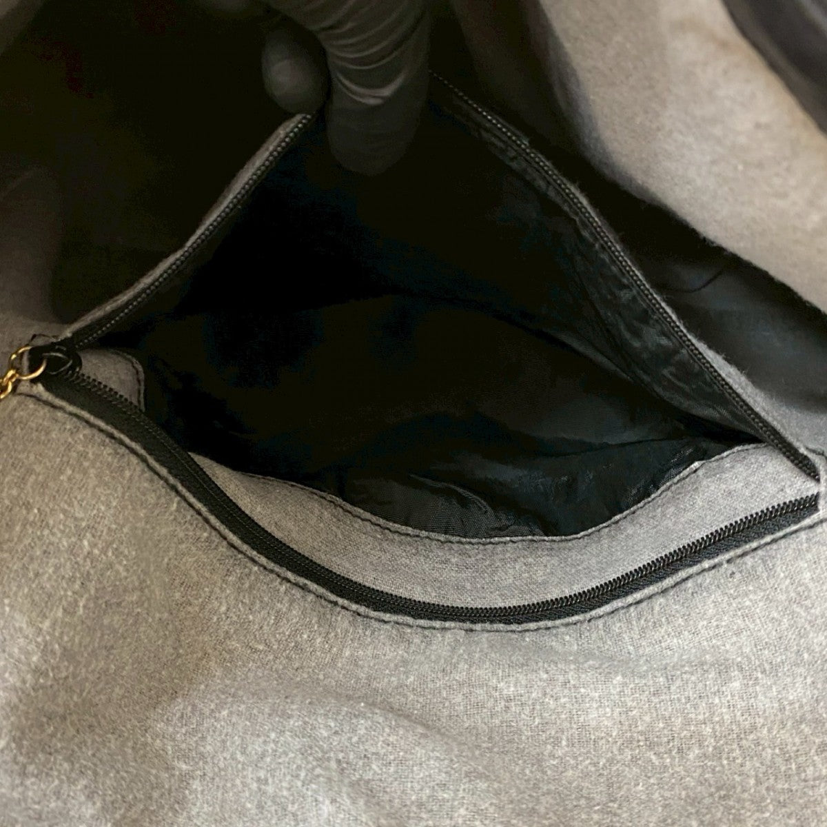 GUCCI Shoulder Bag leather black Bamboo