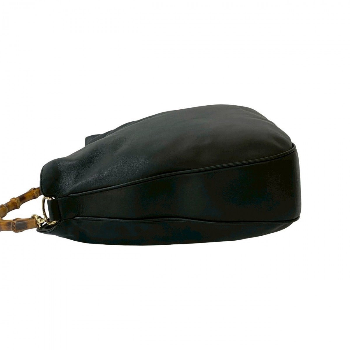 GUCCI Shoulder Bag leather black Bamboo