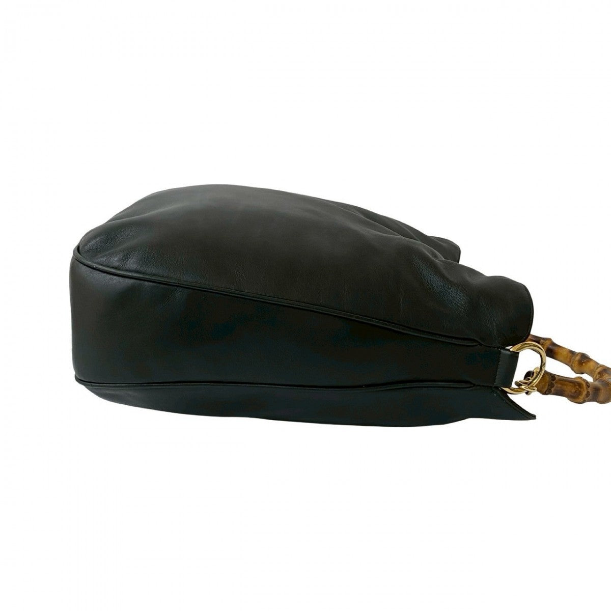 GUCCI Shoulder Bag leather black Bamboo