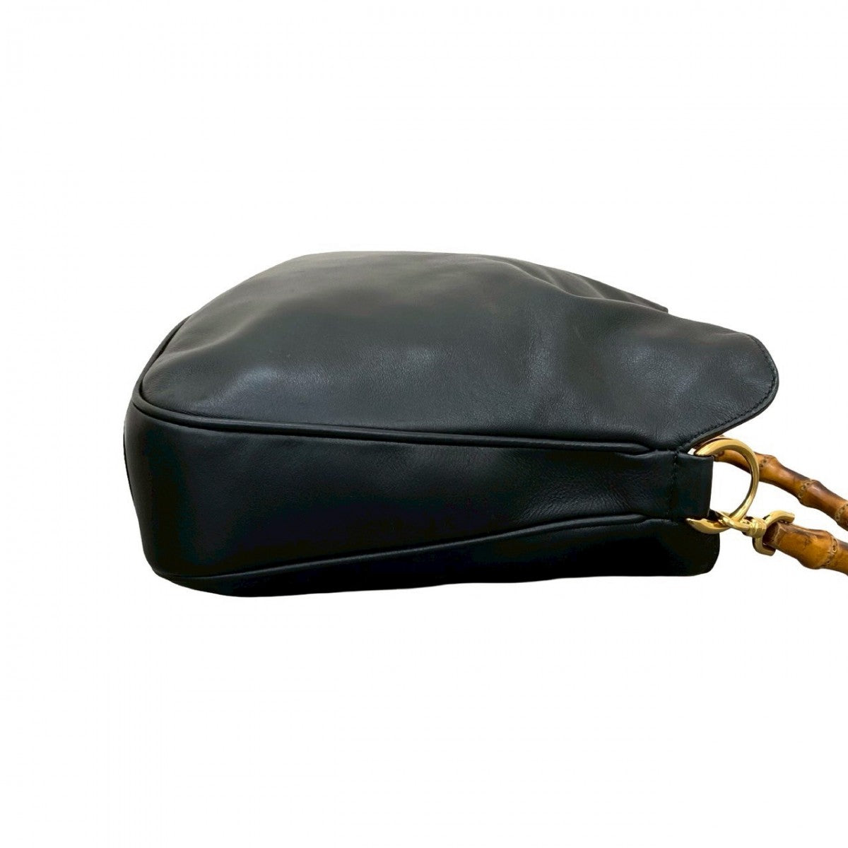 GUCCI Shoulder Bag leather black Bamboo
