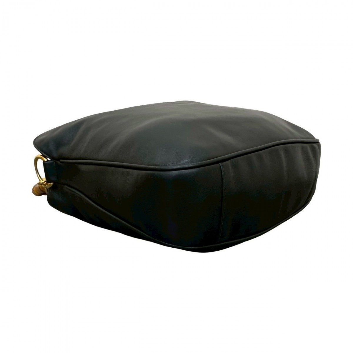 GUCCI Shoulder Bag leather black Bamboo