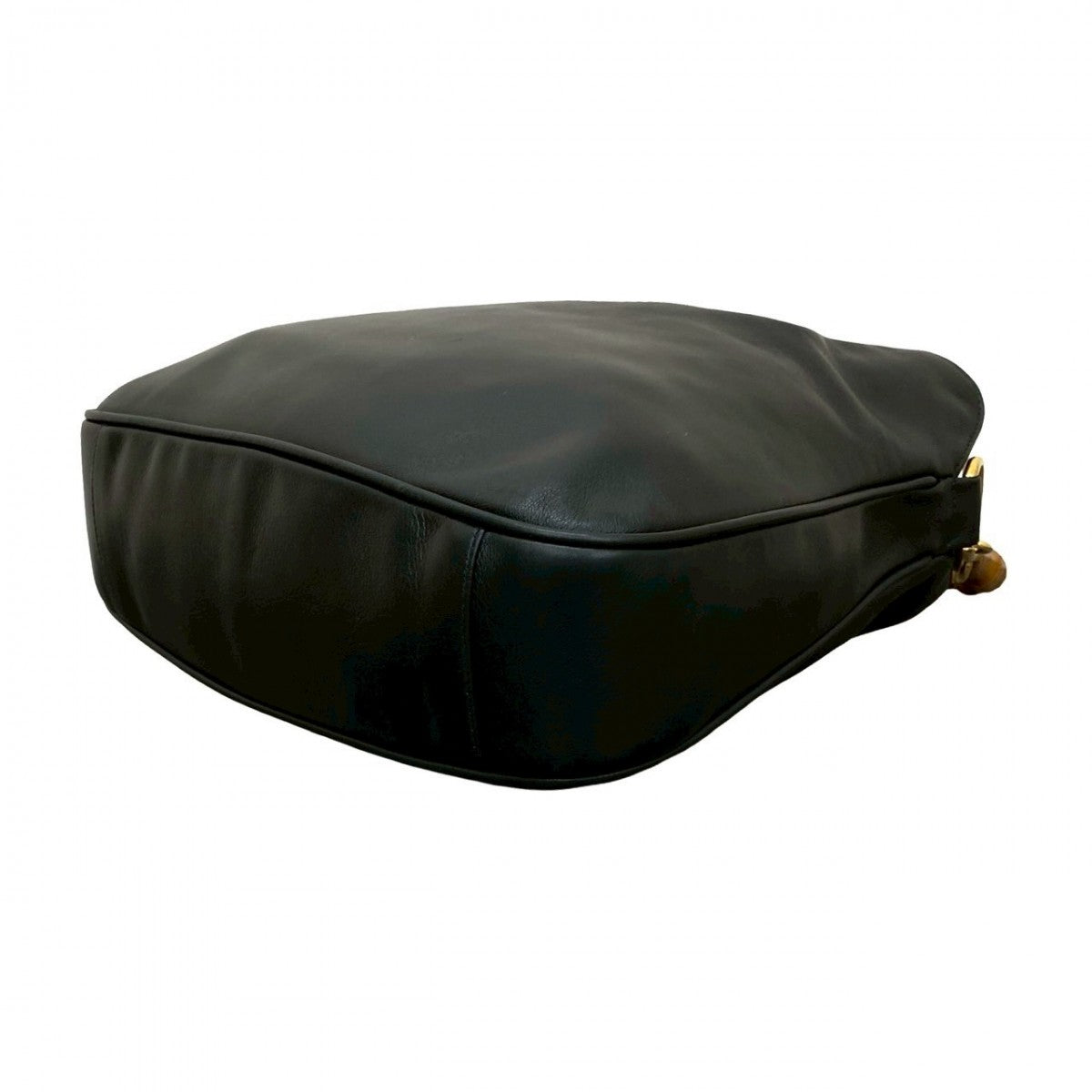 GUCCI Shoulder Bag leather black Bamboo