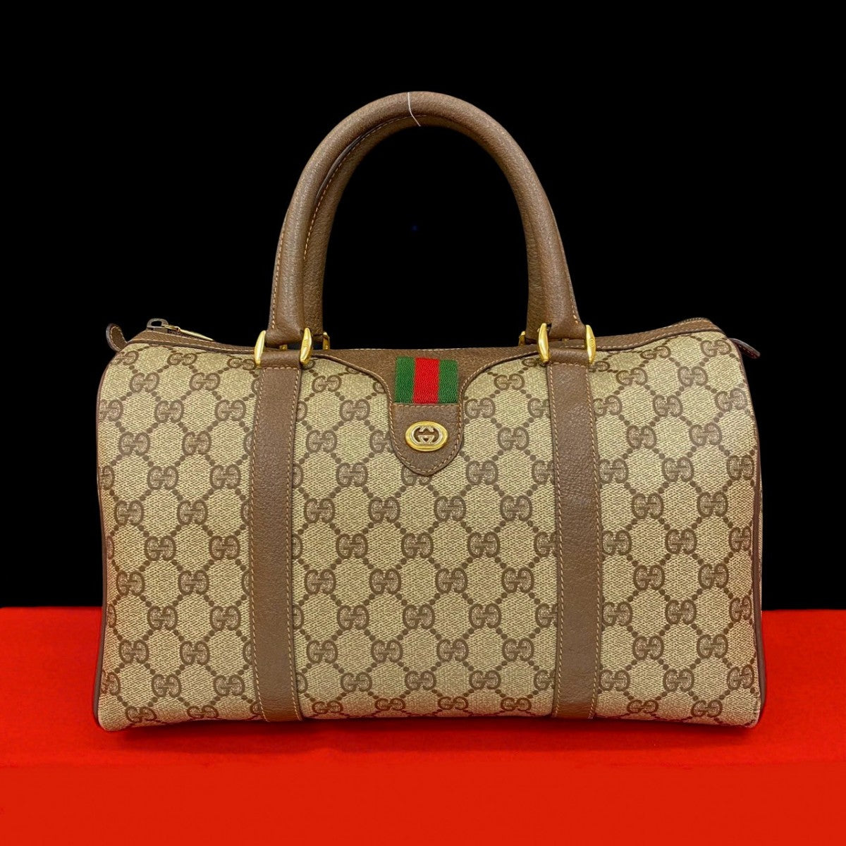 GUCCI Handbag leather Brown Sherry line
