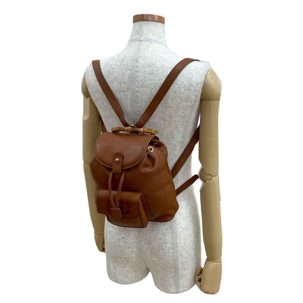 GUCCI Backpack leather Brown Bamboo