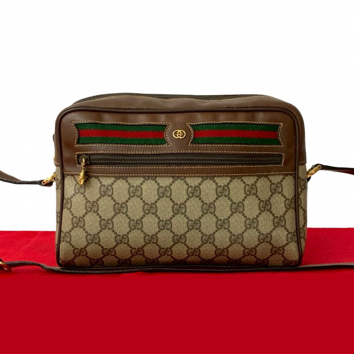 GUCCI Shoulder Bag leather Brown Sherry line