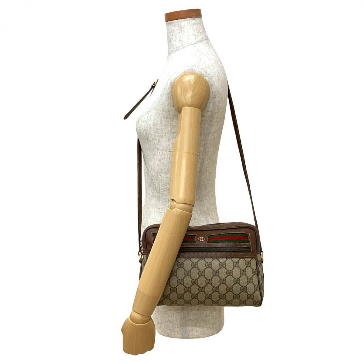 GUCCI Shoulder Bag leather Brown Sherry line