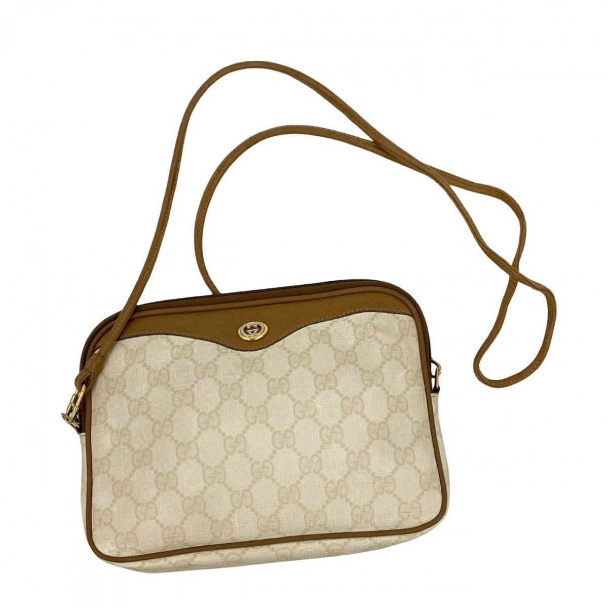 GUCCI Shoulder Bag leather white
