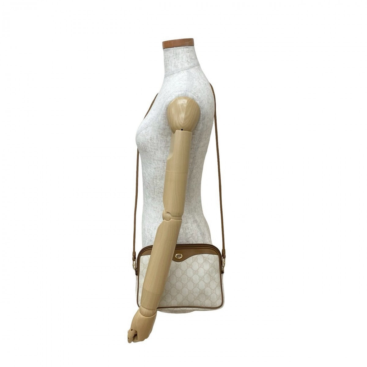 GUCCI Shoulder Bag leather white