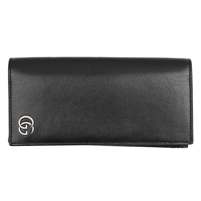 GUCCI Long Wallet Purse leather black
