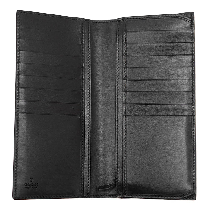 GUCCI Long Wallet Purse leather black
