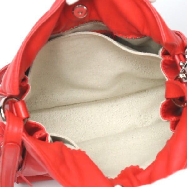 LOEWE Shoulder Bag 380 82 E17 leather Red 2WAY leather Tassel Women Used Authentic