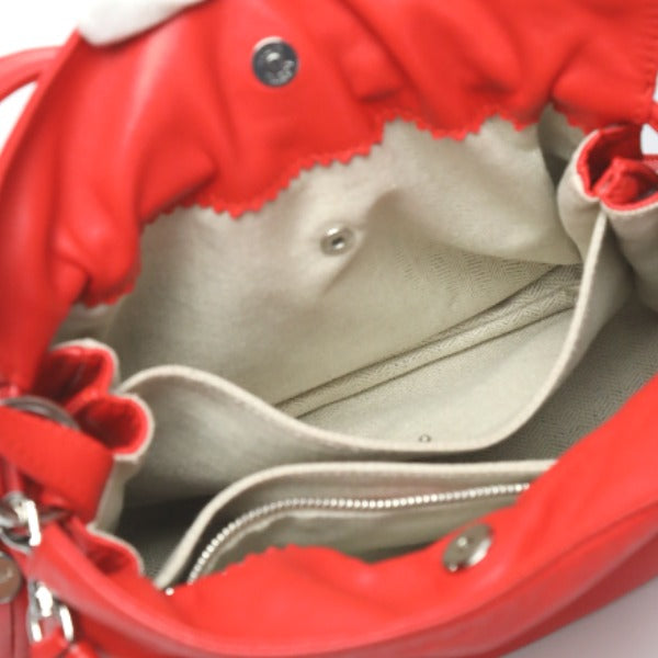 LOEWE Shoulder Bag 380 82 E17 leather Red 2WAY leather Tassel Women Used Authentic