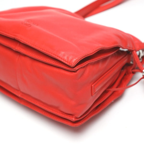 LOEWE Shoulder Bag 380 82 E17 leather Red 2WAY leather Tassel Women Used Authentic