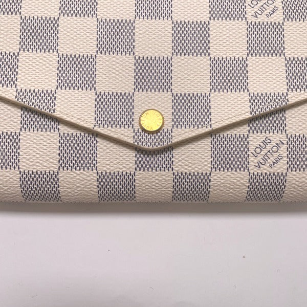 LOUIS VUITTON Long Wallet Purse N63208 Damier Azur canvas, leather White x gray Long Wallet Purse Damier Azur Portefeuille Sara Women(Unisex) Used Authentic