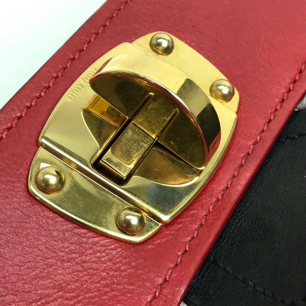 MIUMIU Handbag leather Light pink Shoulder Bag Shoulder Bag Materasse Women Used Authentic