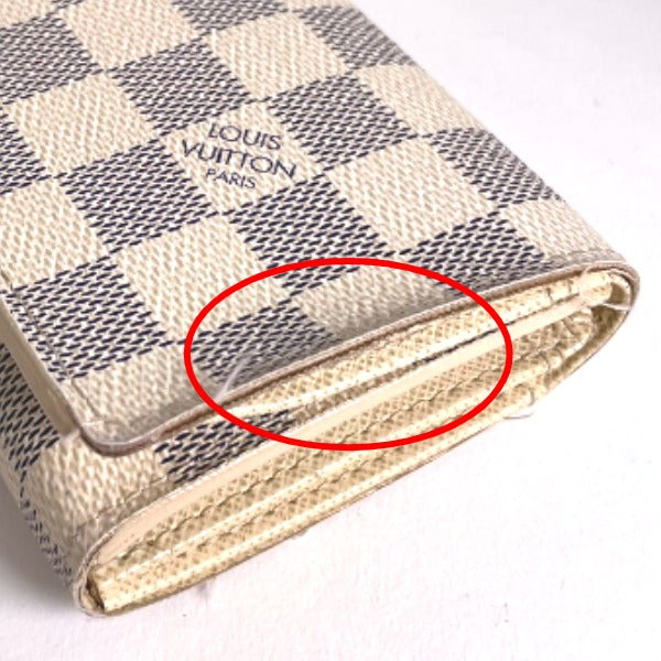 LOUIS VUITTON Bifold Wallet N61744 Damier Azur canvas, leather white Portefeuille Tresol Women(Unisex) Used Authentic