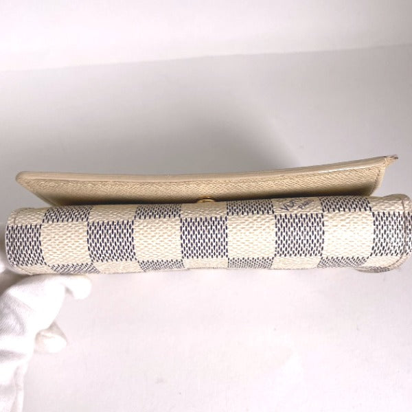 LOUIS VUITTON Bifold Wallet N61744 Damier Azur canvas, leather white Portefeuille Tresol Women(Unisex) Used Authentic