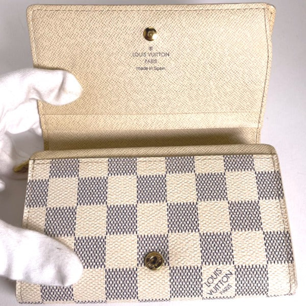 LOUIS VUITTON Bifold Wallet N61744 Damier Azur canvas, leather white Portefeuille Tresol Women(Unisex) Used Authentic