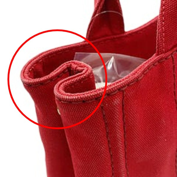 PRADA Tote Bag denim Red canvas Canapa