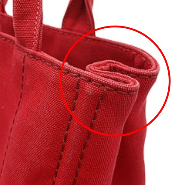 PRADA Tote Bag denim Red canvas Canapa