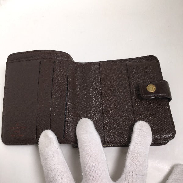 LOUIS VUITTON Bifold Wallet N61668 Damier canvas Brown Damier Compact zip
