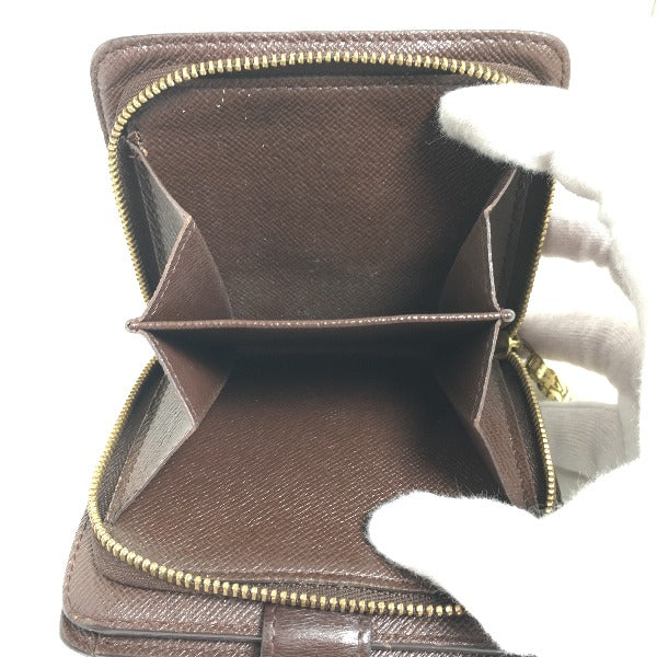 LOUIS VUITTON Bifold Wallet N61668 Damier canvas Brown Damier Compact zip
