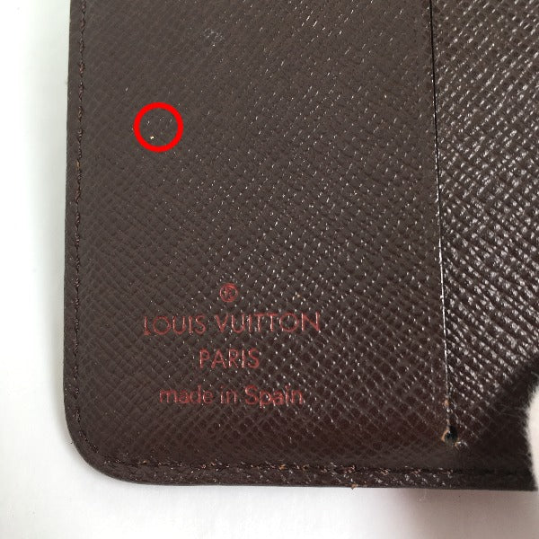 LOUIS VUITTON Bifold Wallet N61668 Damier canvas Brown Damier Compact zip