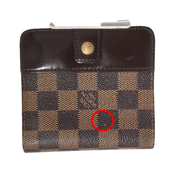 LOUIS VUITTON Bifold Wallet N61668 Damier canvas Brown Damier Compact zip