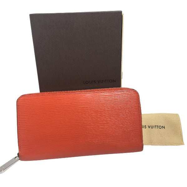 LOUIS VUITTON Long Wallet Purse M60310 Epi Leather Orange Epi Zippy wallet
