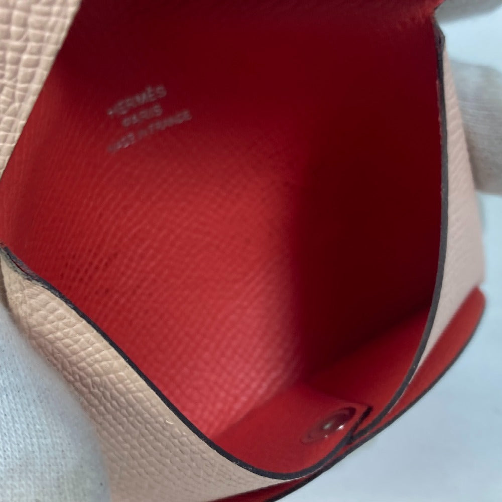 HERMES Card Case Epsom Pink type By color Calvi Verso Women Used Authentic