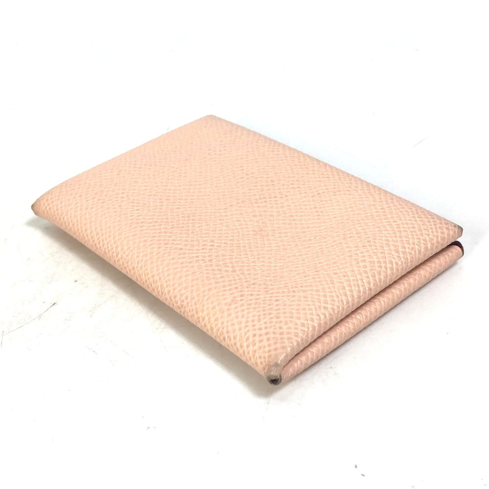 HERMES Card Case Epsom Pink type By color Calvi Verso Women Used Authentic