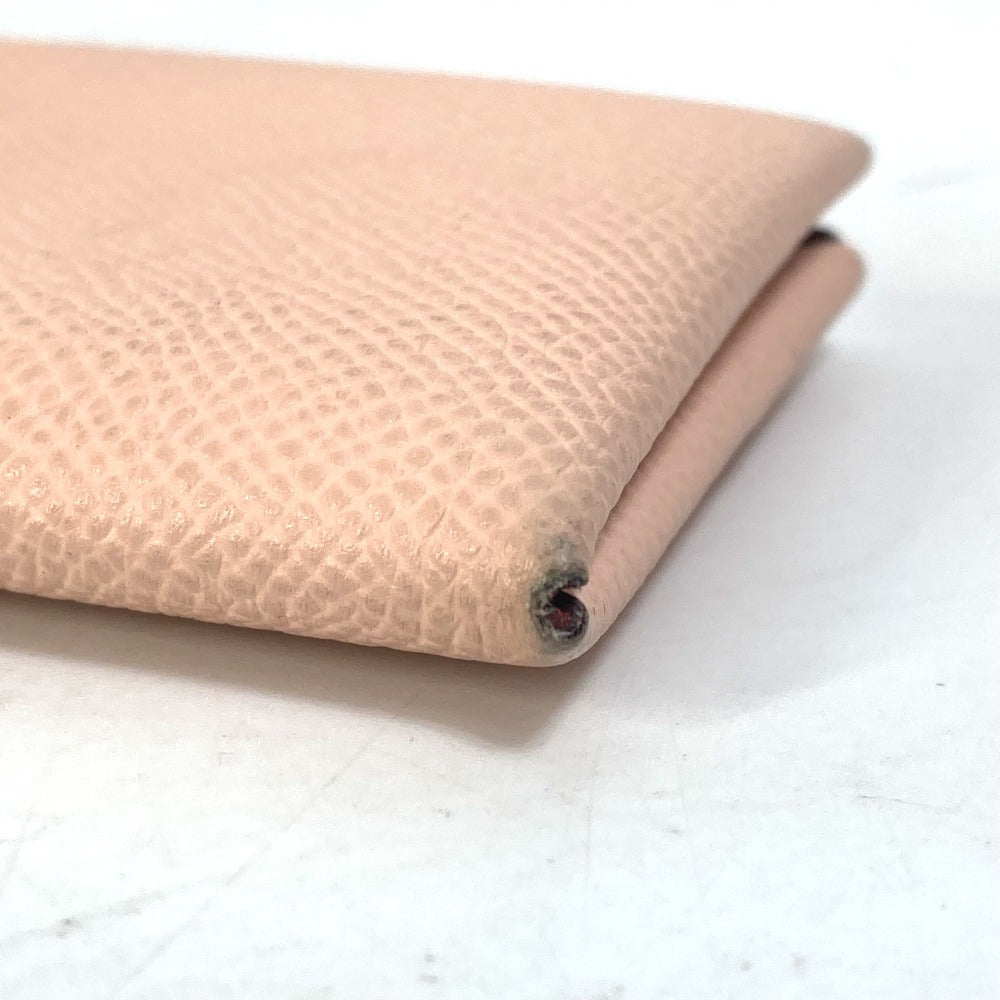 HERMES Card Case Epsom Pink type By color Calvi Verso Women Used Authentic