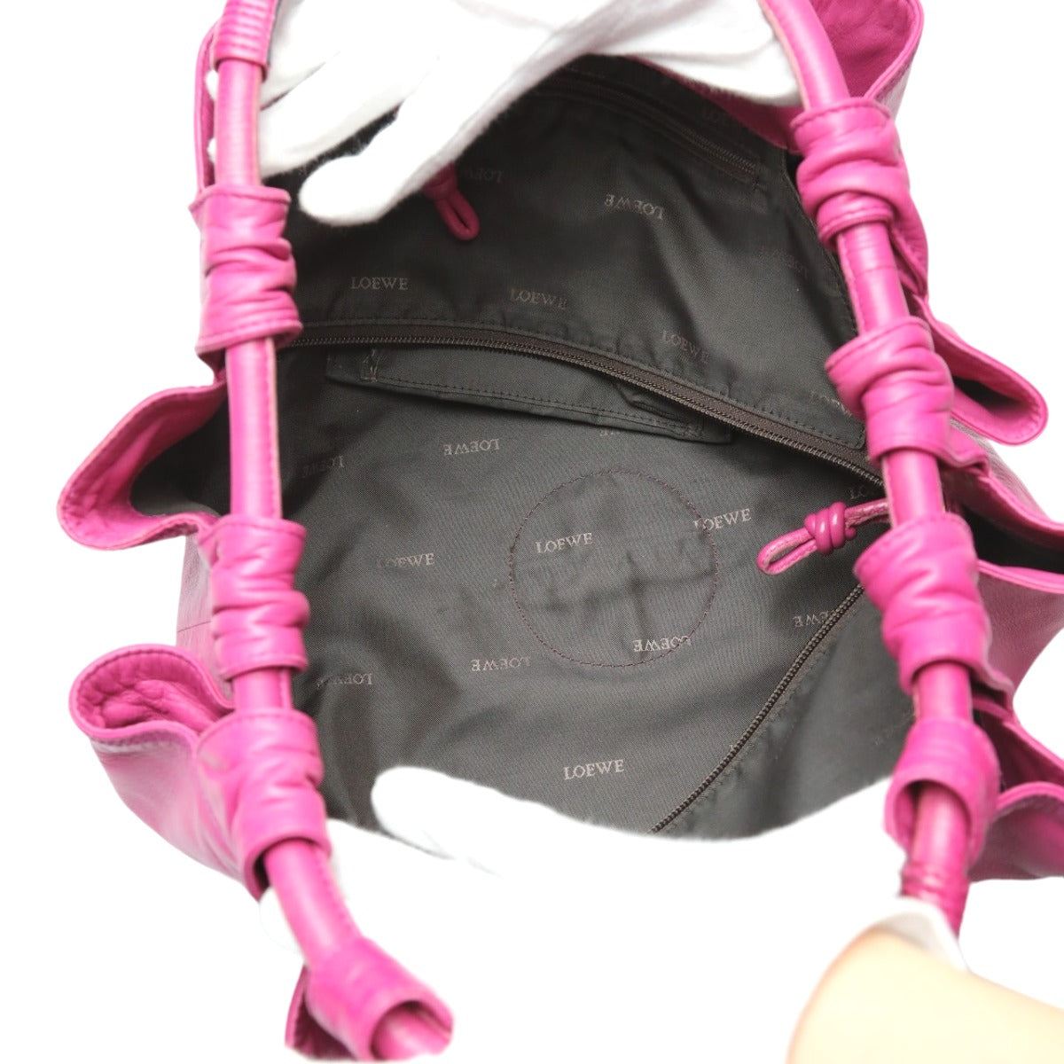 LOEWE Handbag Calfskin pink Handbag Nappa Aire Women Used Authentic