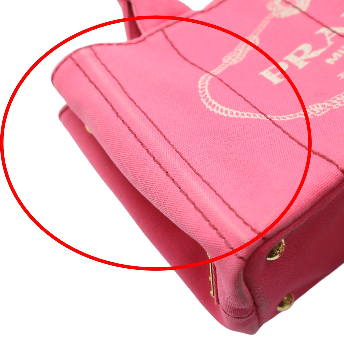 PRADA Tote Bag 1BG439 Cotton canvas pink Cotton canvas Canapa mini