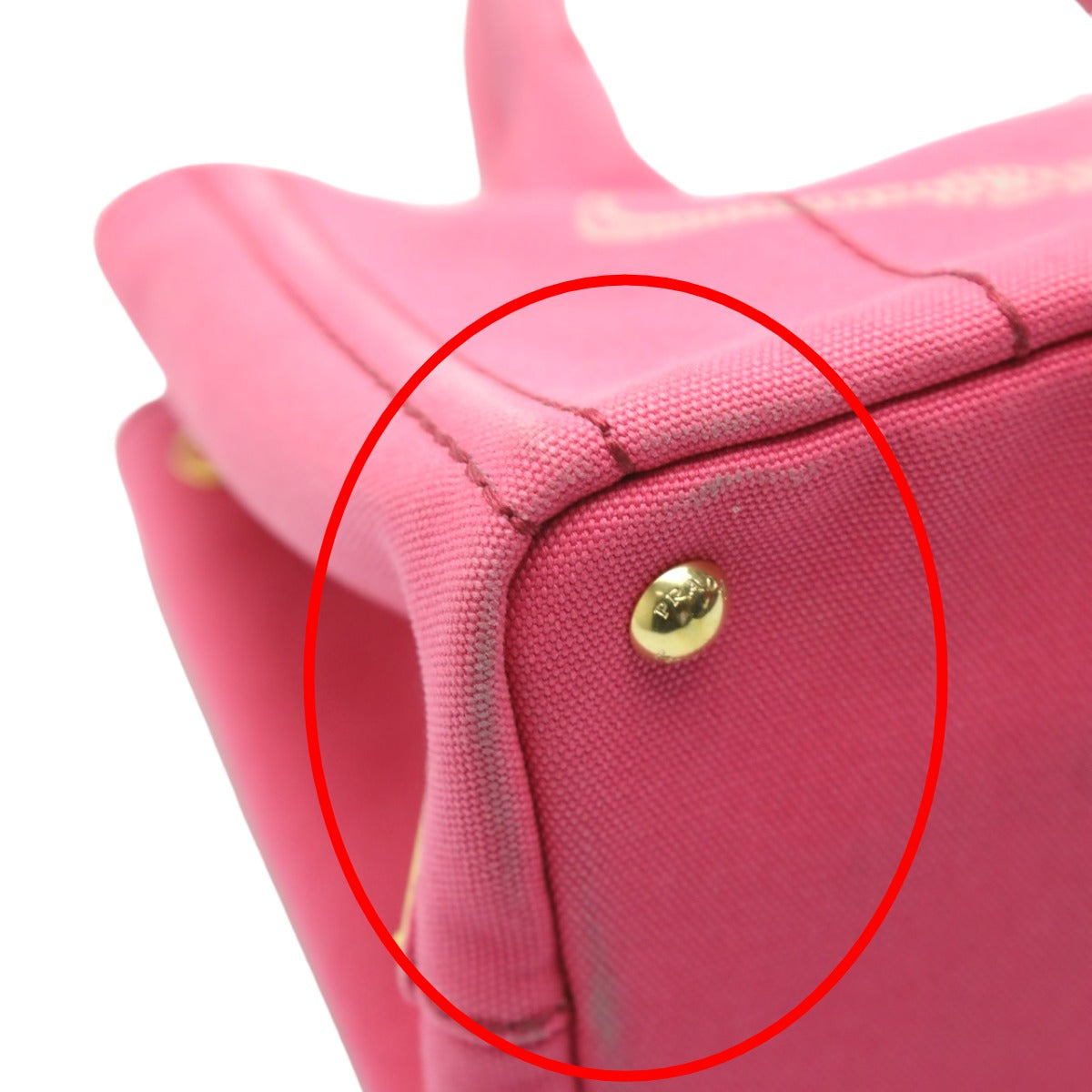 PRADA Tote Bag 1BG439 Cotton canvas pink Cotton canvas Canapa mini