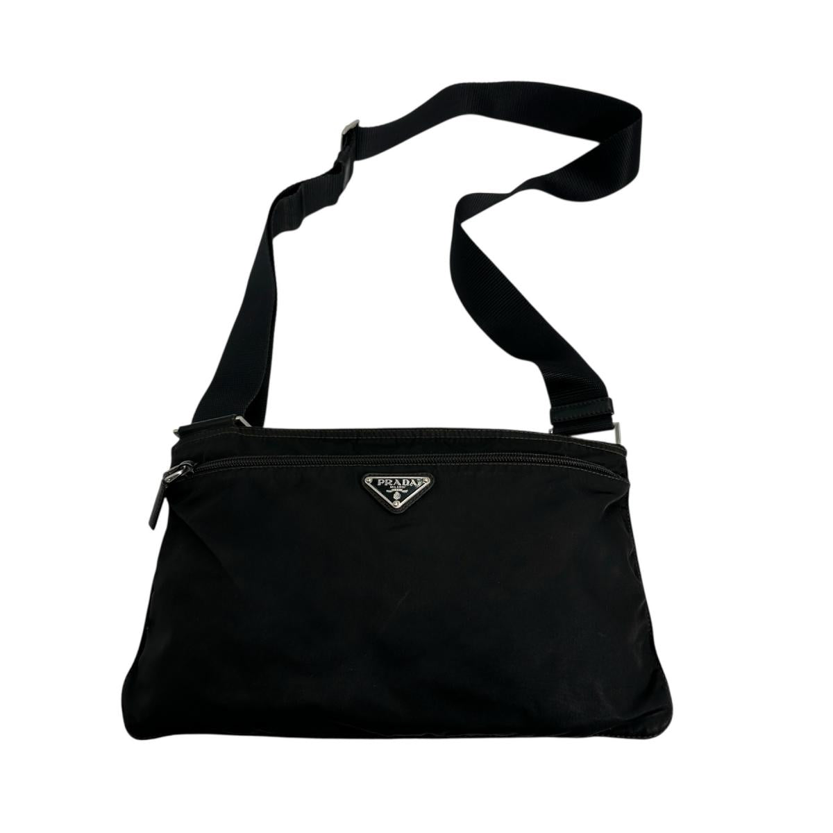 PRADA Shoulder Bag Nylon black Triangle logo