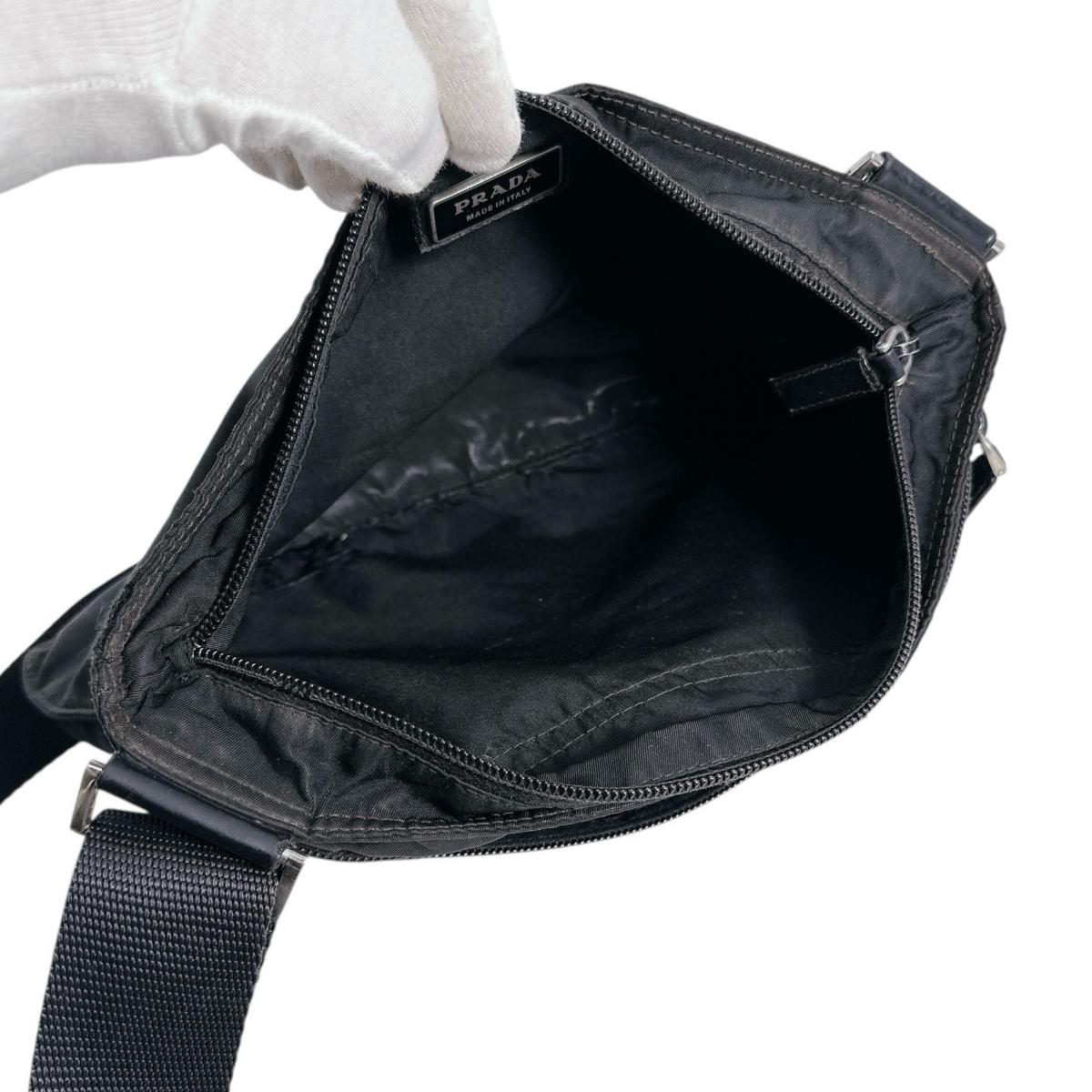 PRADA Shoulder Bag Nylon black Triangle logo