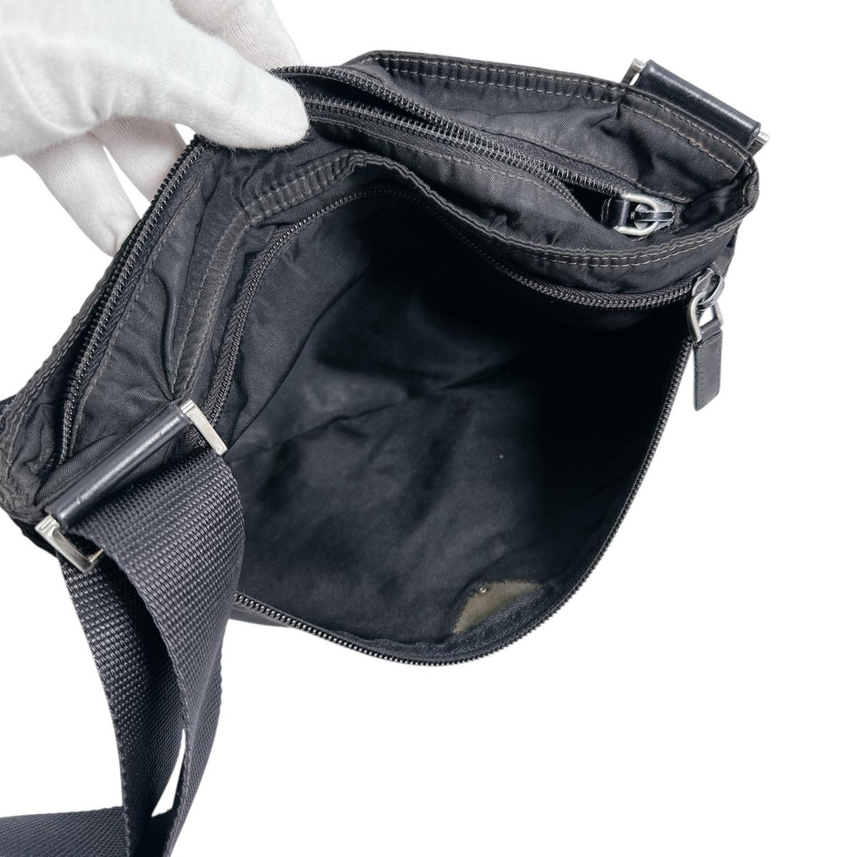 PRADA Shoulder Bag Nylon black Triangle logo