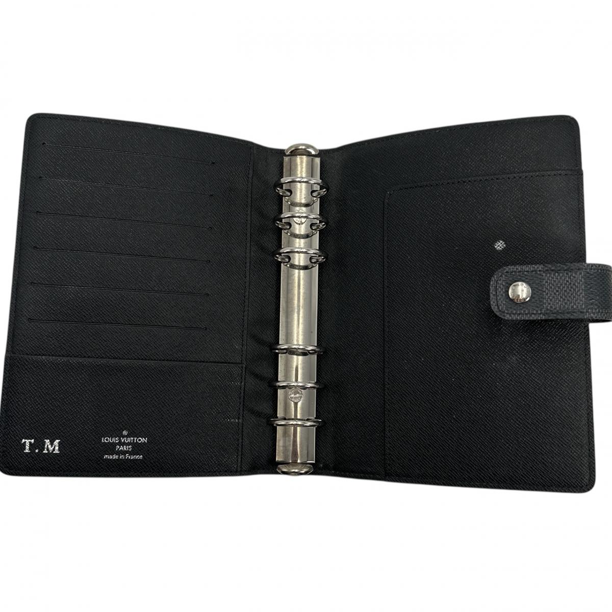 LOUIS VUITTON Notebook cover R20242 Damier Grafitto Canvas Black x gray Damier Graphite Agenda MM