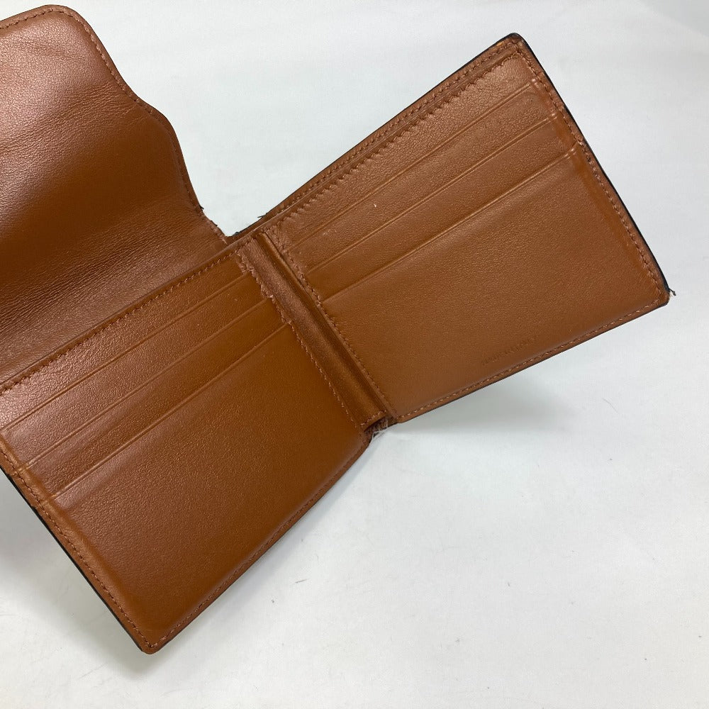 CELINE Folded wallet leather Brown Card Case triomphe wallet mens Used Authentic