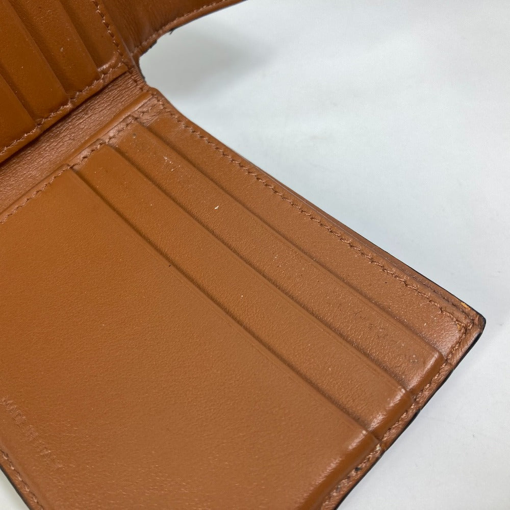 CELINE Folded wallet leather Brown Card Case triomphe wallet mens Used Authentic