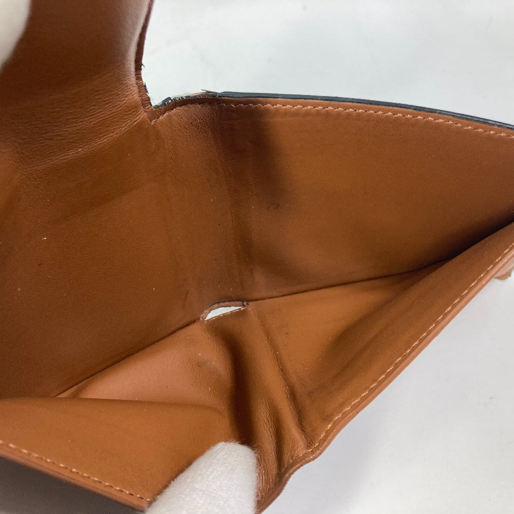 CELINE Folded wallet leather Brown Card Case triomphe wallet mens Used Authentic