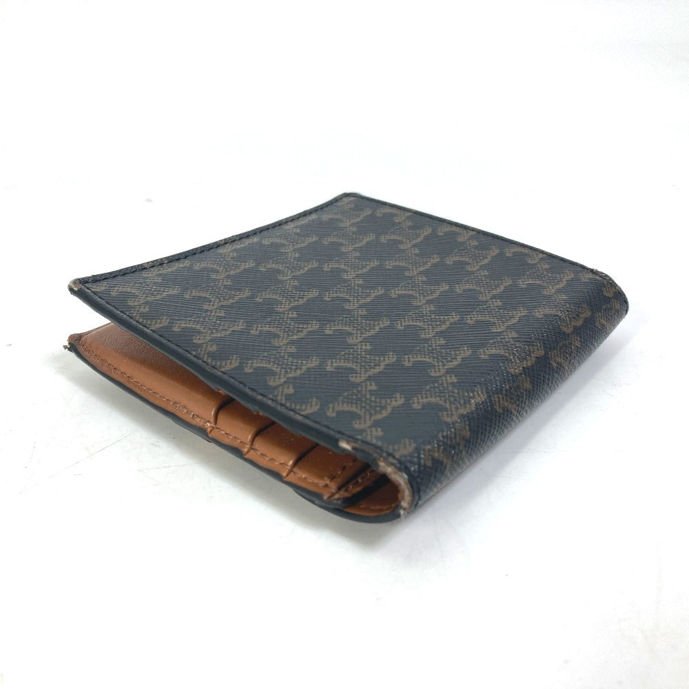 CELINE Folded wallet leather Brown Card Case triomphe wallet mens Used Authentic