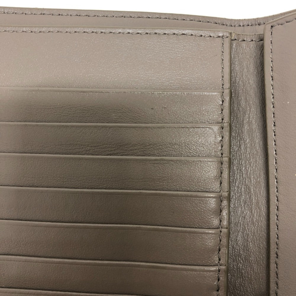 CELINE Folded wallet 10B643BRU leather gray Bicolor Medium Strap Wallet Women Used Authentic