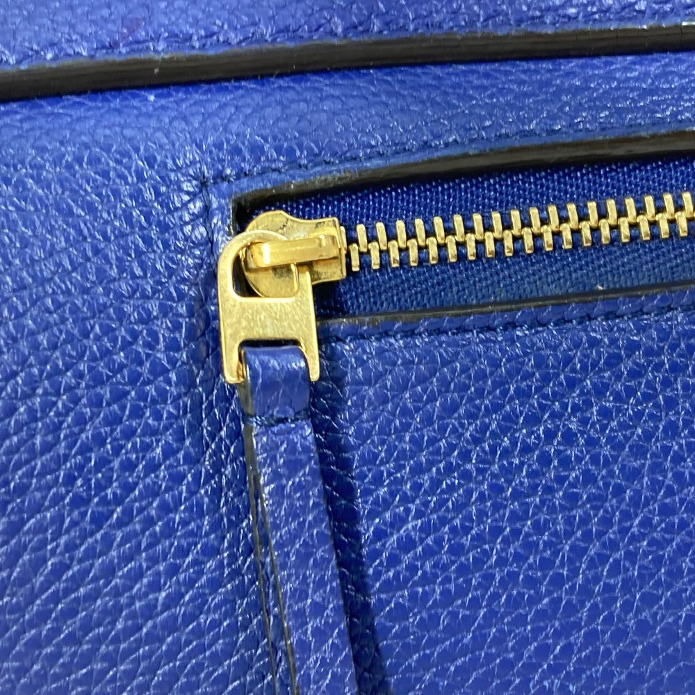 CELINE Shoulder Bag leather blue Handbag Belt bag Women Used Authentic