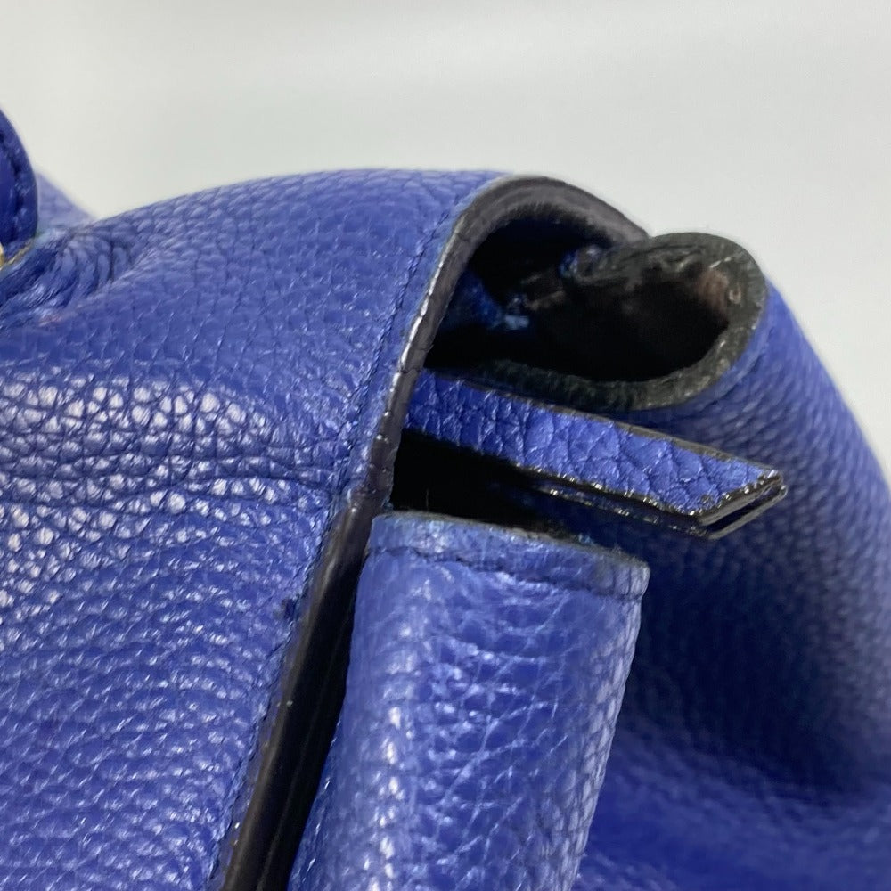 CELINE Shoulder Bag leather blue Handbag Belt bag Women Used Authentic