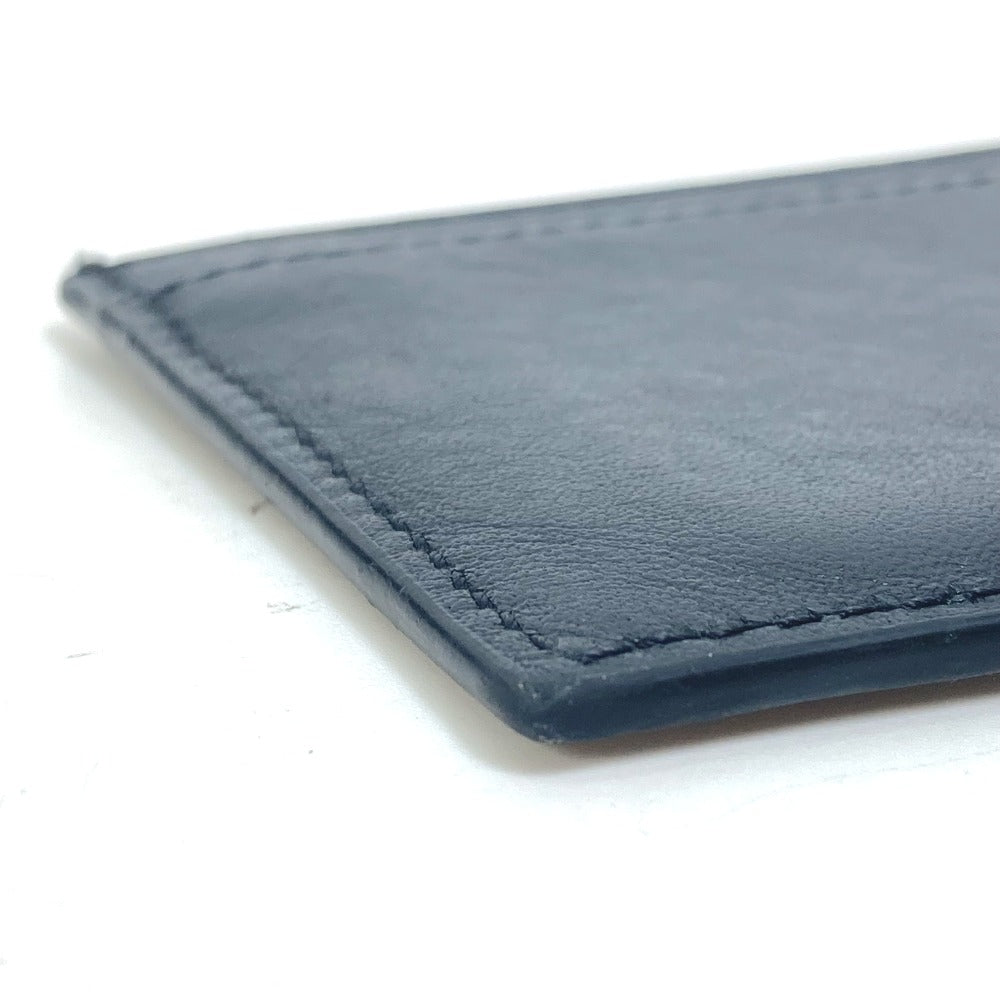 CELINE Card Case leather black Card holder logo mens Used Authentic