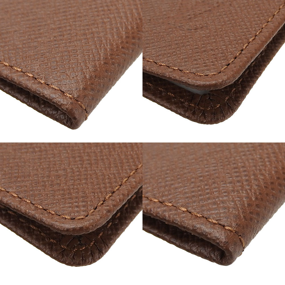LOUIS VUITTON Pass case leather Brown